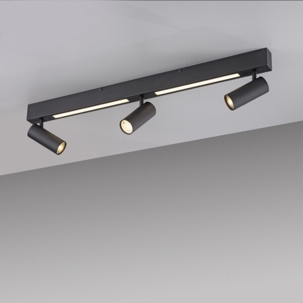 Schöner Wohnen 11794-18 - LED bodové svietidlo DANTE 3xGU10/10W+LED/14,4W čierne