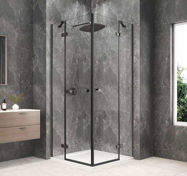 Polysan Polysan, GLOBE GUN METAL štvorcová sprchová zástena 800x800mm, rohový vstup, číre sklo, GB5880GM