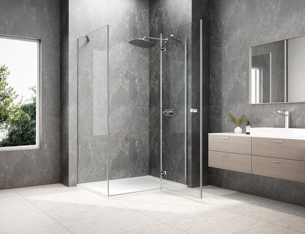 Polysan Polysan, GLOBE CHROME štvorcová sprchová zástena 800x800mm, rohový vstup, matné sklo, GB5880MC