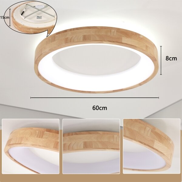 Brilagi-LED Stropné svietidlo FALCON WOOD LED/40W/230V 3000/4000/6000K 60 cm drevo