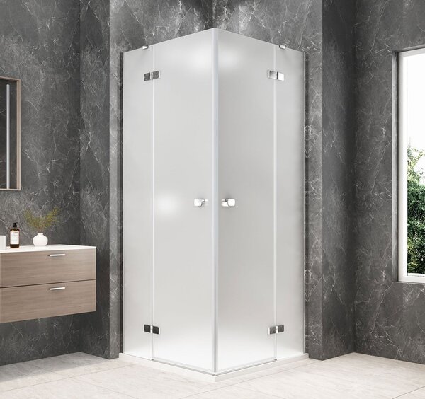 Polysan Polysan, GLOBE CHROME štvorcová sprchová zástena 800x800mm, rohový vstup, matné sklo, GB5880MC