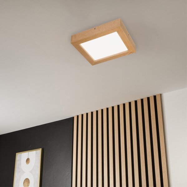 Brilagi-LED Stmievateľné svietidlo WOODY FRAME LED/24W/230V dub 30x30 cm IP44 + DO