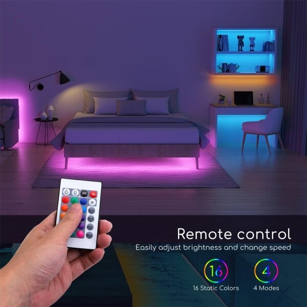 Aigostar - LED RGB stmievateľný pásik 5m LED/24W/12/230V IP65 + DO