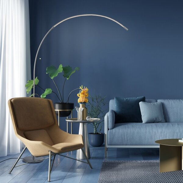 Brilliant - LED Stmievateľná dotyková stojacia lampa BOW LED/14W/230V chróm