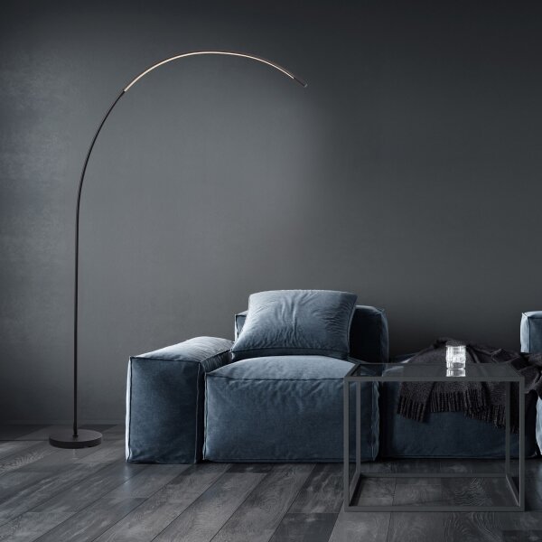 Brilliant - LED Stmievateľná dotyková stojacia lampa BOW LED/14W/230V čierna