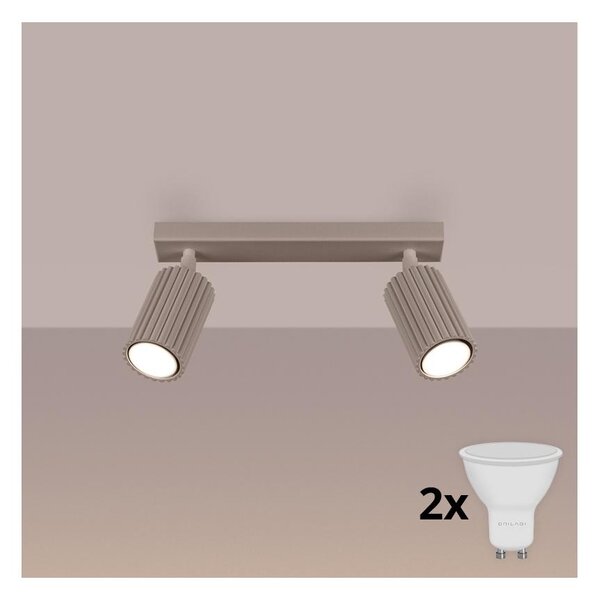 Brilagi - LED bodové svietidlo CRESTO 2xGU10/10W/230V šedohnedé