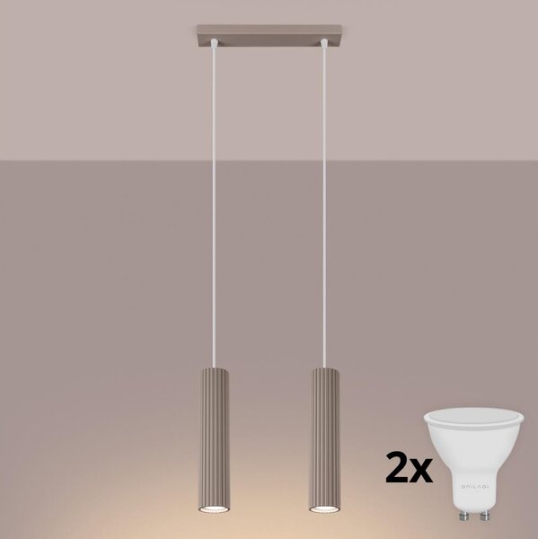Brilagi - LED luster na lanku CRESTO 2xGU10/10W/230V taupe