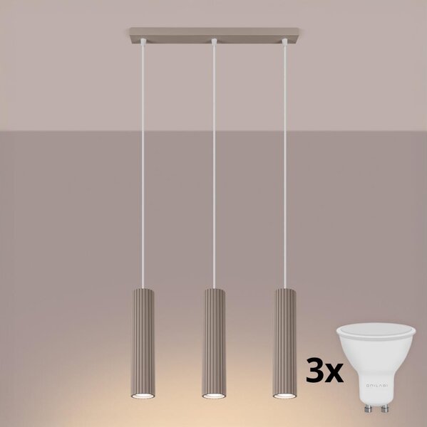 Brilagi - LED luster na lanku CRESTO 3xGU10/10W/230V taupe