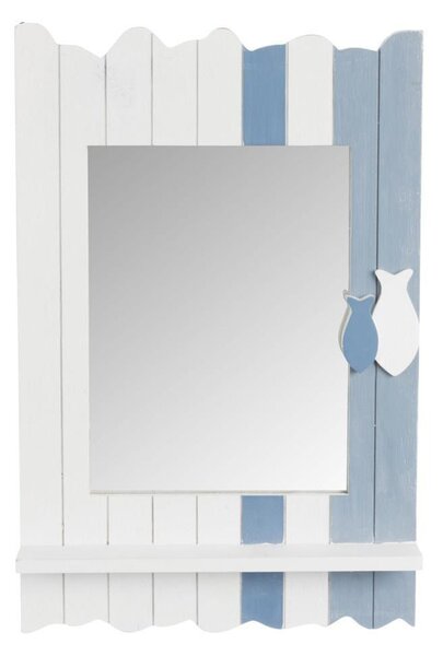 Nástenné drevené zrkadlo FISH - 35*5*53 cm