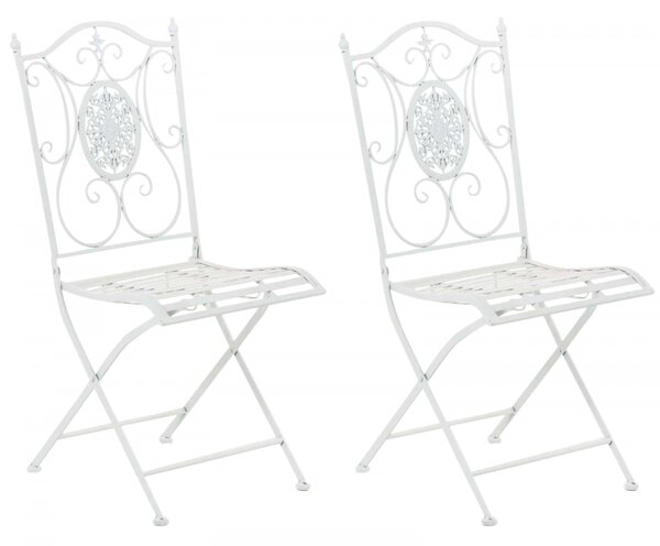 Kovová skladacia stolička Sibell (SET 2 ks) - Biela