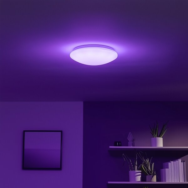 Eglo 33219 - LED RGB stropné svietidlo GIRON-C LED/17W/230V priemer 30 cm biela