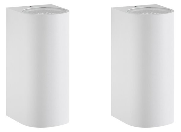 Sada 2 vonkajších nástenných LED svietidiel biela hliník 21 cm moderný dizajn vonkajšie osvetlenie