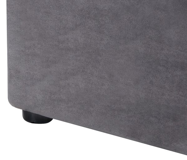 Posteľ s úložným priestorom sivá zamatové čalúnenie 160 x 200 cm prešívané čelo lamelový rošt glamour dizajn