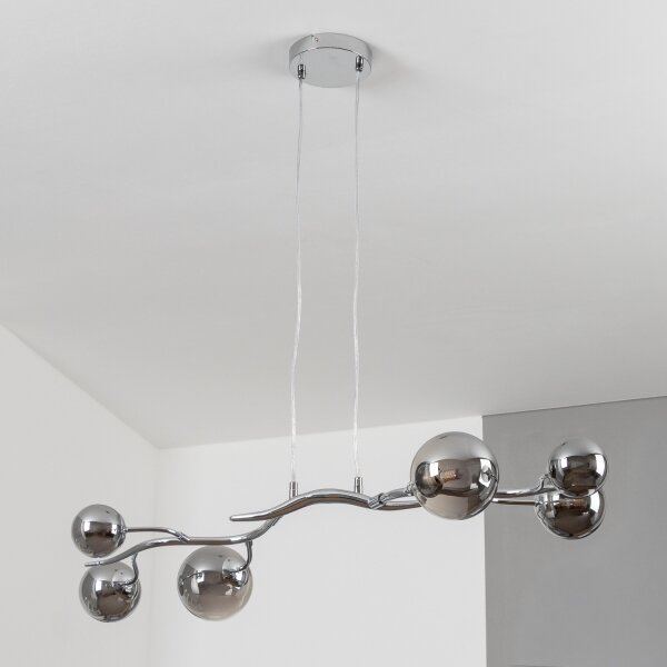 Brilagi - LED luster na lanku MISTEL 6xG9/3W/230V čierny chróm/dymová