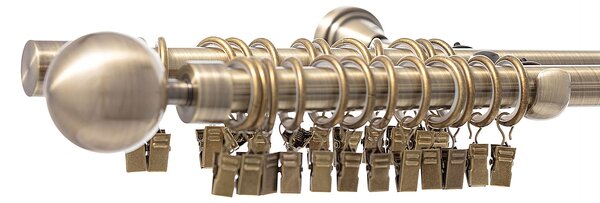 Dvojitá garniža Elegant antique brass160cm