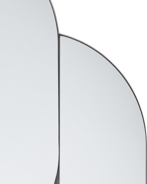 Nástenné zrkadlo modré a strieborné sklo a MDF 60 x 80 cm nepravidelný tvar moderný štýl obývacia izba chodba