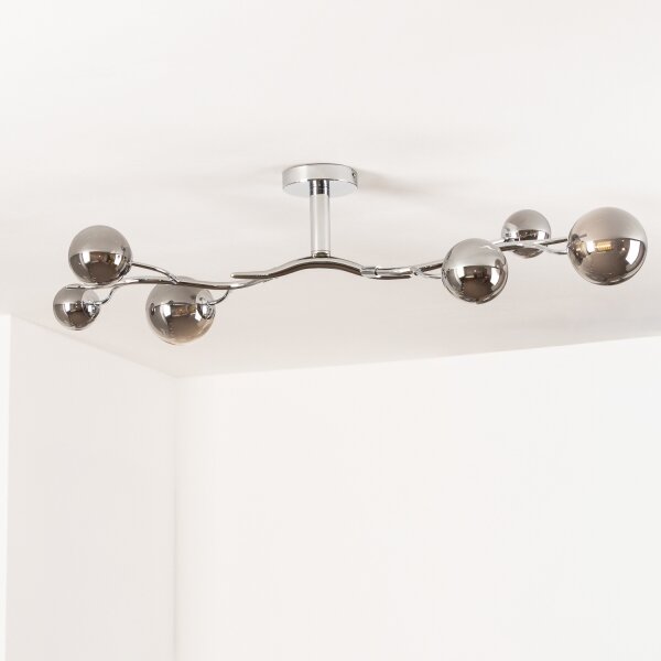 Brilagi - LED Prisadený luster MISTEL 6xG9/3W/230V čierny chróm/dymové