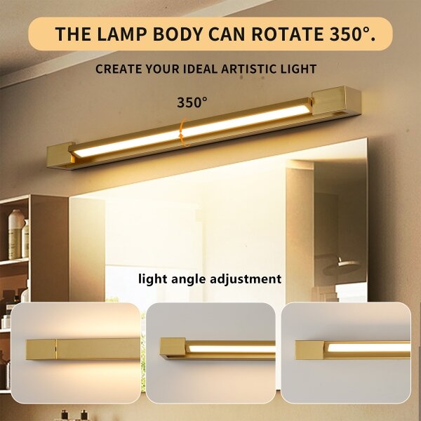 Brilagi-LED Kúpeľňové osvetlenie zrkadla AQUA LINE LED/18W/230V 60 cm IP44 zlaté