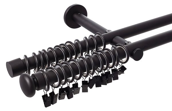 Dvojitá garniža Modern black matt 160cm