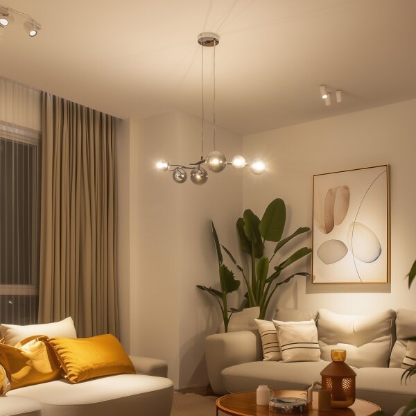 Brilagi - LED luster na lanku MISTEL 6xG9/3W/230V čierny chróm/dymová