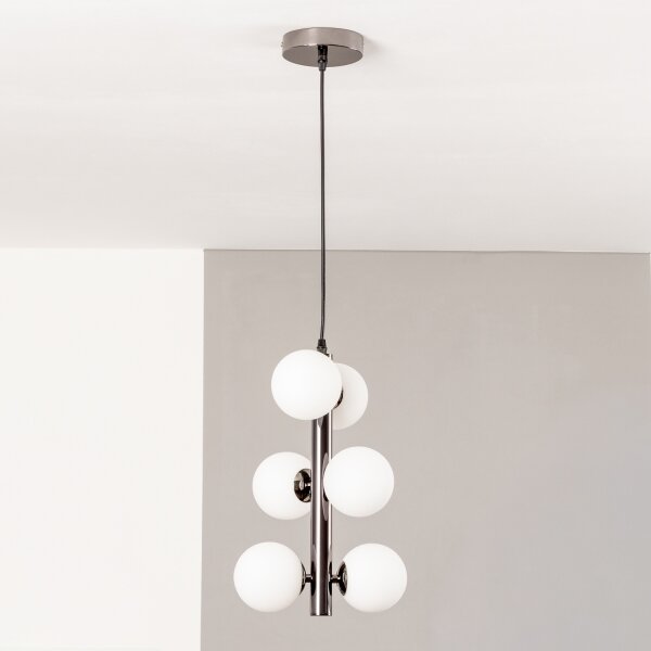 Brilagi - LED luster na lanku MILLA 6xG9/3W/230V čierny chróm/biela