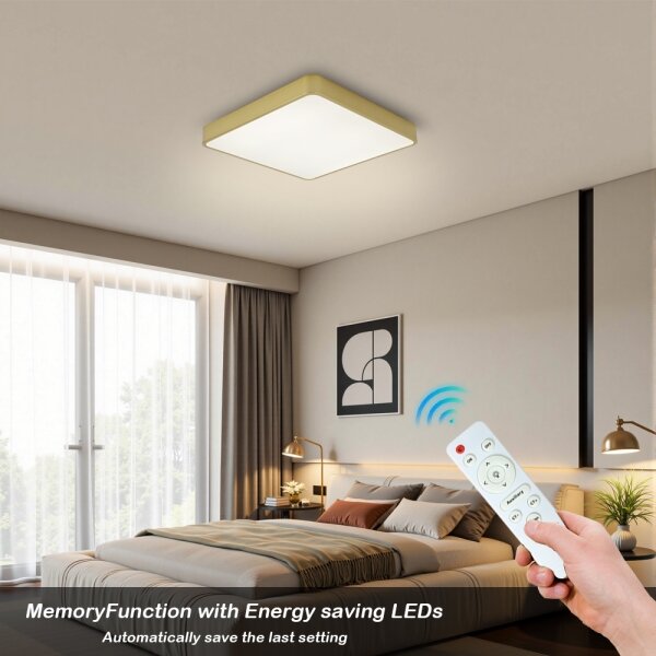 Brilagi-LED stmievateľné stropné svietidlo POOL LED/36W/230V 3000-6000K 40x40 cm zlaté + diaľkové ovládanie
