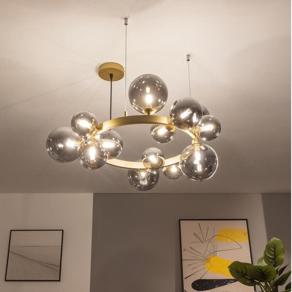 Brilagi - LED Luster na lanku MILLA 15xG9/3W/230V zlatá/dymová