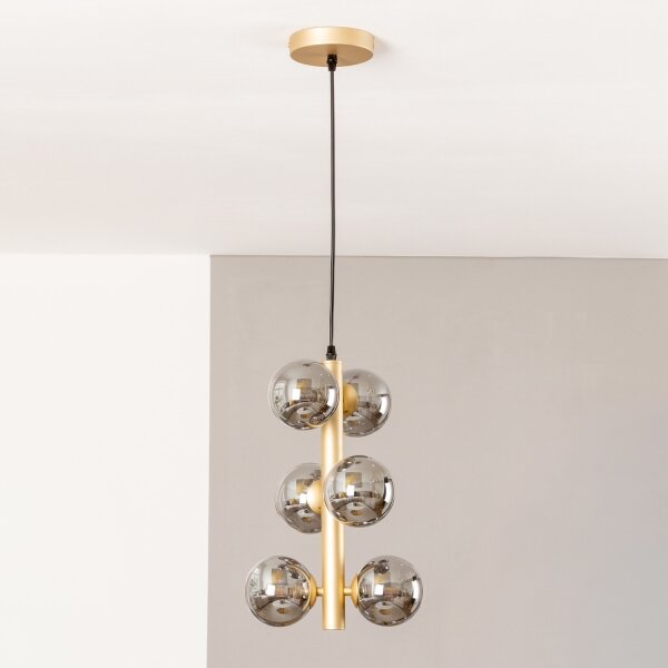 Brilagi - LED Luster na lanku MILLA 6xG9/3W/230V zlatá/dymová