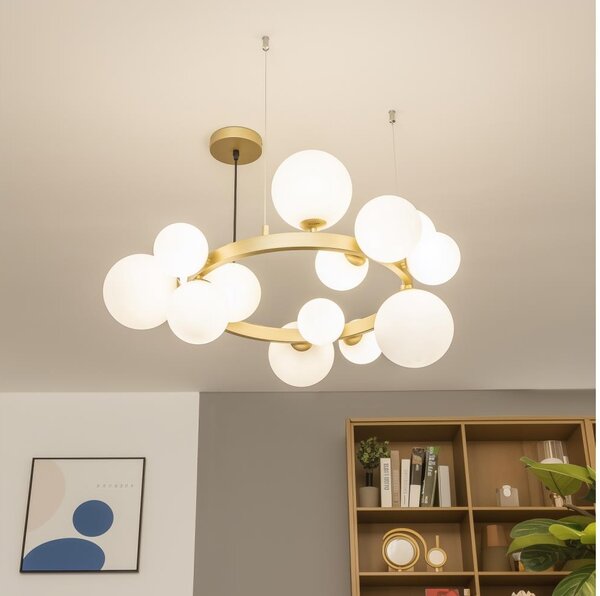 Brilagi - LED Luster na lanku MILLA 15xG9/3W/230V zlatá/biela