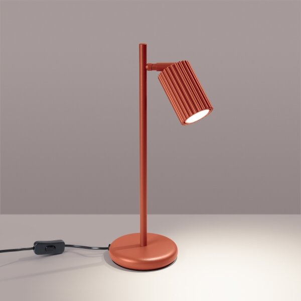 Sollux SL.1643 - Stolná lampa KARBON 1xGU10/10W/230V červená