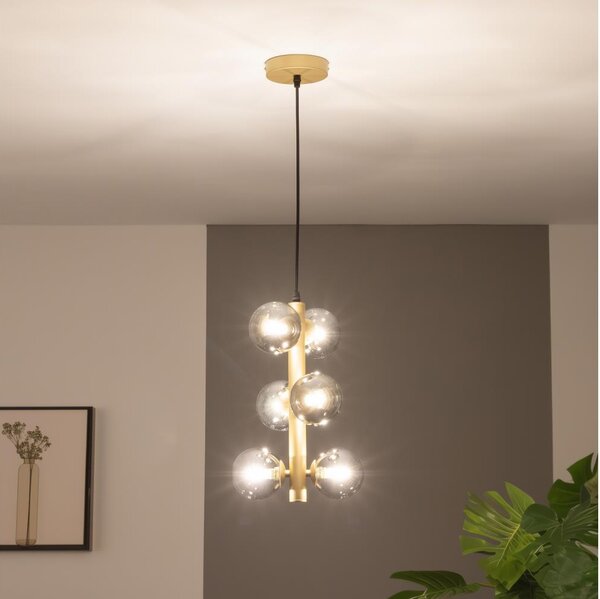 Brilagi - LED Luster na lanku MILLA 6xG9/3W/230V zlatá/dymová