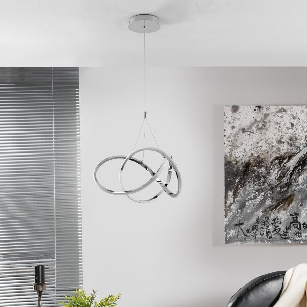 ONLI - LED Luster na lanku LOOP LED/40W/230V 4000K lesklý chróm