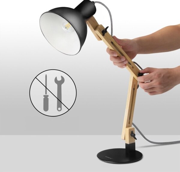 Stolná lampa 1xE27/40W/230V čierna