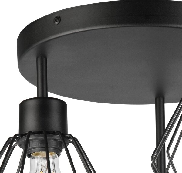 Prisadený luster AUDREY 3xE27/60W/230V čierna