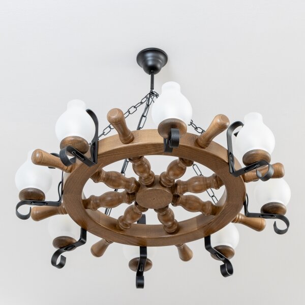 Brilagi - Luster na reťazi TIMONA 8xE14/40W/230V priemer 70 cm buk/orech