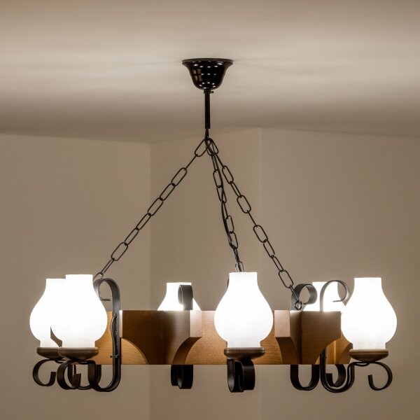 Brilagi - Luster na reťazi QUEEN 6xE14/40W/230V buk/orech
