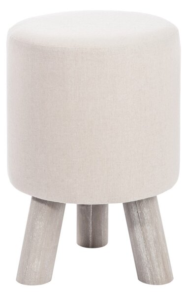 Drevená stolička s béžovým textilným sedákom - Ø 30 * 44 cm