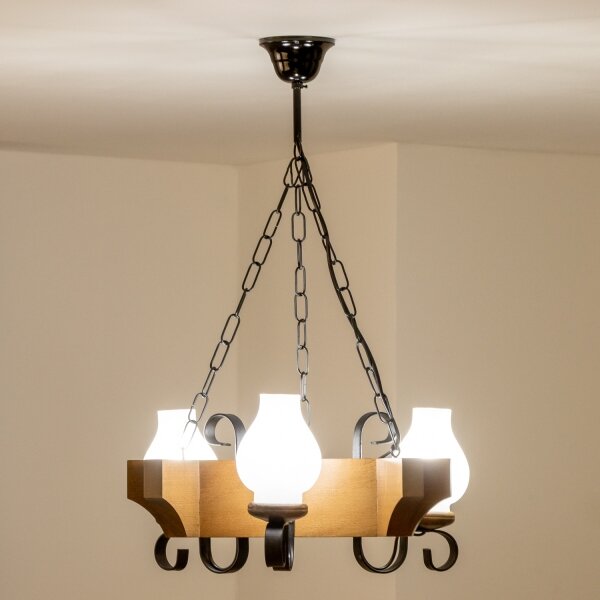 Brilagi - Luster na reťazi QUEEN 3xE14/40W/230V buk/orech