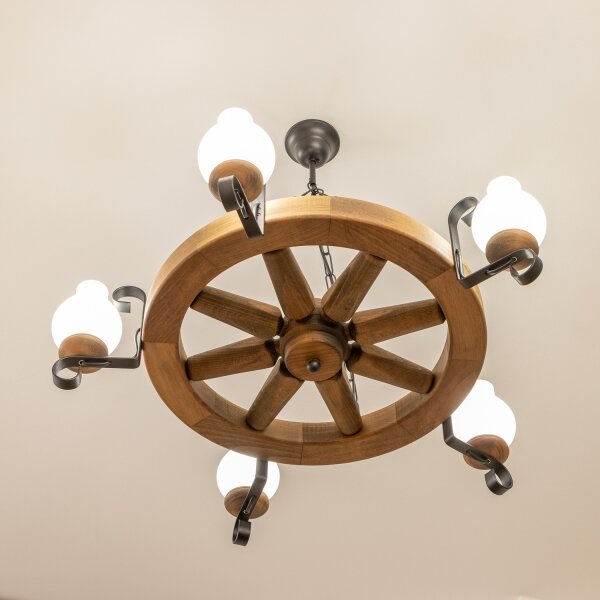 Brilagi - Luster na reťazi ROATA 5xE14/40W/230V pr. 70 cm buk