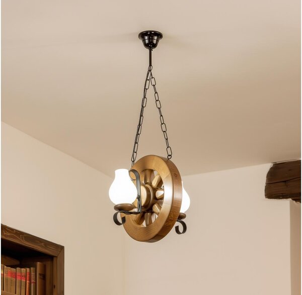Brilagi - Luster na reťazi ROATA 2xE14/40W/230V buk/orech