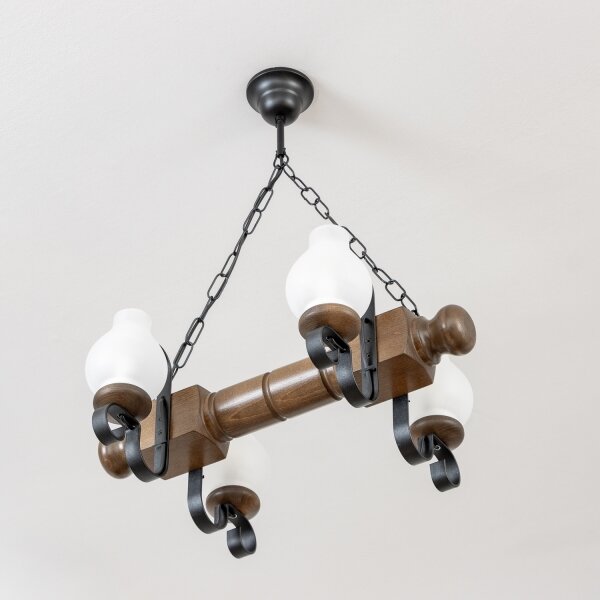Brilagi - Luster na reťazi RUSTIC 4xE14/40W/230V buk/orech