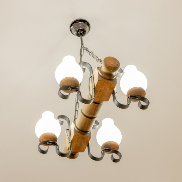 Brilagi - Luster na reťazi RUSTIC 4xE14/40W/230V buk