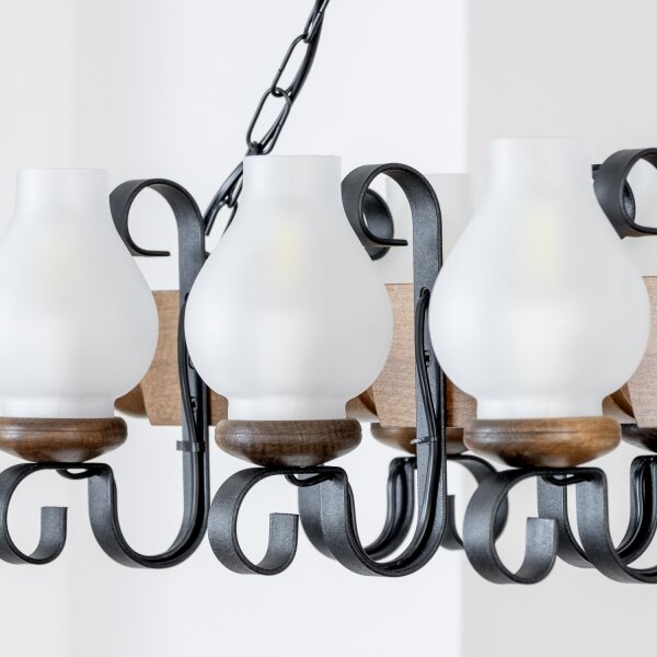 Brilagi - Luster na reťazi RUSTIC 6xE14/40W/230V buk/orech