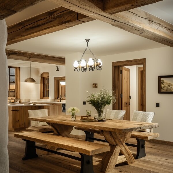 Brilagi - Luster na reťazi RUSTIC 6xE14/40W/230V buk/orech