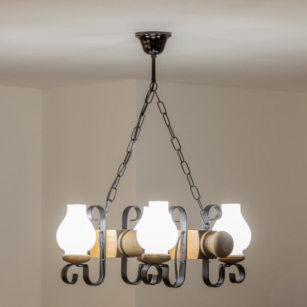Brilagi - Luster na reťazi RUSTIC 4xE14/40W/230V buk