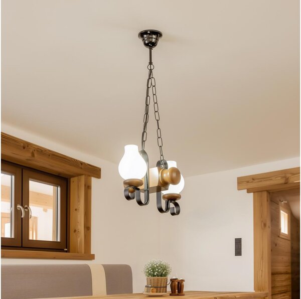 Brilagi - Luster na reťazi RUSTIC 2xE14/40W/230V buk/orech