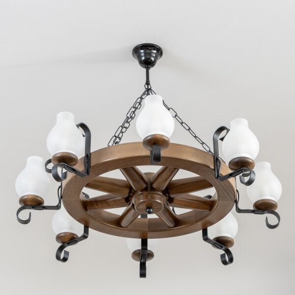 Brilagi - Luster na reťazi ROATA 8xE14/40W/230V pr. 70 cm buk/orech