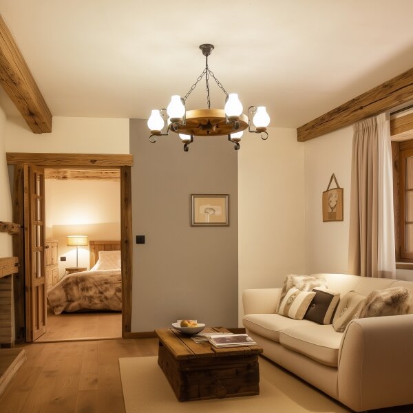 Brilagi - Luster na reťazi ROATA 6xE14/40W/230V, priemer 70 cm, buk