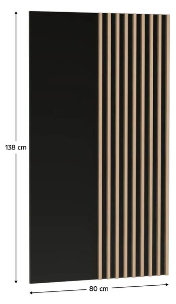 KONDELA Panel na stenu, dub artisan/čierna, KOLI C-10
