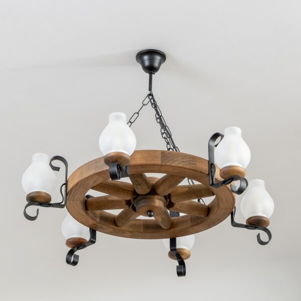 Brilagi - Luster na reťazi ROATA 6xE14/40W/230V, priemer 70 cm, buk
